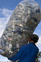 Plastic bottles being recycled, Santa Cruz Island, Galapagos Islands, Ecuador