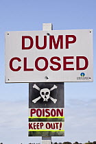 Warning sign near Lake Ellesmere, Banks Peninsula, Canterbury, New Zealand
