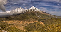 Mount Taranaki seen from slopes of Pouakai Range, New Zealand