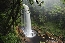 Waterfalls draining remote highland plateau, Lawas, Sarawak, Borneo, Malaysia