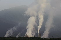 Industrial pollution near atlantic rainforest, Sao Paulo, Brazil