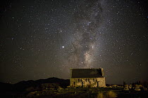Church of the Good Shepherd underneath the Milky Way, New Zealand