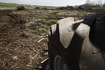 Destruction of wetland to use land for agriculture, Bourgundy, France