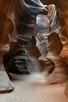 Eroded sandstone and light in Antelope Canyon, Arizona