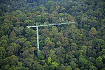 Research crane in the forest which the scientist use to study the canopy, Lambir Hills National Park, Sarawak, Malaysia