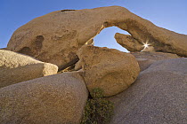 Granite rock arch and boulders, Joshua Tree National Park, California