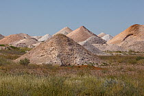 Mine tailings from years of mining for opals near Coober Pedy, South Australia, Australia