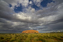 Ayers Rock and storm clouds, Uluru-kata Tjuta National Park, Northern Territory, Australia