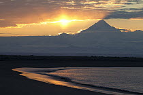 Mount Saint Elias at sunset from Yakutat Bay, Yakutat, Alaska