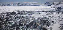 Frozen-over Abyss Lake, Brady Glacier, Glacier Bay National Park, Alaska