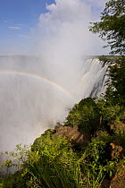Victoria Falls cascading 420 feet into chasm, largest waterfall the world, UNESCO World Heritage Site, Zambia