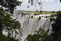 Victoria Falls cascading 420 feet into chasm, largest waterfall the world, UNESCO World Heritage Site, Zambia
