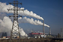 Coal fired power station provides electricity for capital city, causes heavy air pollution during winter due to inversion layer, Ulan Baatar, Mongolia