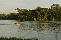 Motorboat on the Napo River, Amazon, Ecuador