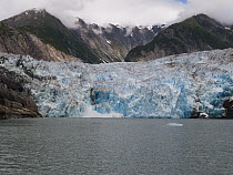 Terminus of glacier entering bay, Alaska