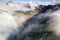 Clouds in Takahe Valley, Fjordland National Park, South Island, New Zealand