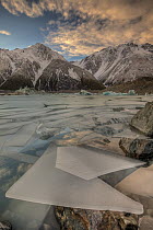 Ice floes in lake, Tasman Glacier, Mount Cook National Park, New Zealand