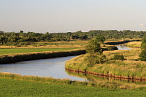 Annapolis River winding east through agricultural land, Canada