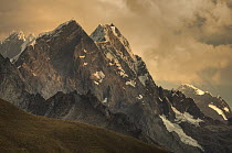 Rondoy peak, 5870 meters, at sunset, Cordillera Huayhuash, Andes, Peru