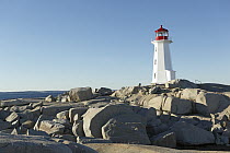 Peggys Point Lighthouse overlooking St. Margarets Bay, Peggys Cove, Nova Scotia, Canada