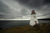 Lighthouse during storm, Long Island, Bay of Fundy, Canada