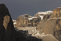 Canazei Valley and Fassa Valley with Sass Pordoi, Dolomites, Italy