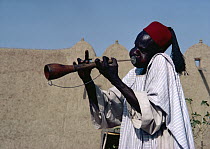 Court musician playing in Rey Bouba, Cameroon