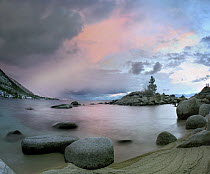 Hidden Beach at sunset, Lake Tahoe, Nevada