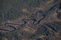 Winding creek flowing into the upper Copper River, Alaska