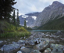 Mount Edith Cavell and Cavell Lake, Jasper National Park, Alberta, Canada