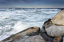 Waves and rocky coast, Kejimkujik National Park, Nova Scotia, Canada