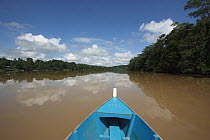 Canoeing on Kinabatangan River, Sabah, Borneo, Malaysia