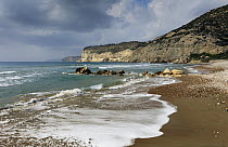 Chalk cliff coastline, Kourion, Cyprus
