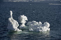 Floating iceberg melted into unusual shapes, Wrangel Island, Russia