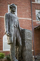 William Jennings Bryan statue and historical Rhea County Courthouse where the Scopes Monkey Trial was held, Dayton, Tennessee