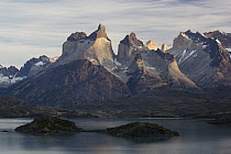 Cuernos del Paine above Pehoe Lake, Torres del Paine National Park, Chile