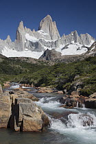 Chorrillo del Salto waterfall below Mount Fitz Roy, Patagonia, Argentina