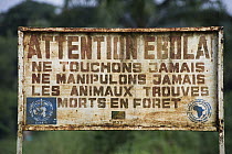 Ebola warning sign, Odzala-Kokoua National Park, Democratic Republic of the Congo