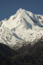 Western peak of Mount Elie de Beaumont, seen from Franz Josef Glacier, South Island, New Zealand