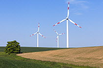 Wind turbines on agricultural fields, Germany