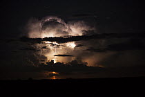 Thunder storm with lightning strike, South Africa