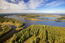 Aerial view of Pripyat River within the 30 kilometer Chernobyl Exclusion Zone, Ukraine