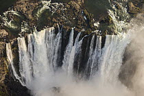 Victoria Falls cascading 420 feet into chasm, largest waterfall in the world, UNESCO World Heritage Site, Zimbabwe