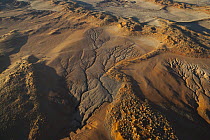 Aerial view of transverse sand dunes, Namib Desert, Namibia
