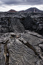 Pahoehoe lava formations, Sullivan Bay, Santiago Island, Galapagos Islands, Ecuador