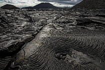 Pahoehoe lava formations, Sullivan Bay, Santiago Island, Galapagos Islands, Ecuador