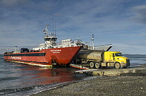 Docked ferry boat, Strait of Magellan, Tierra Del Fuego, Chile
