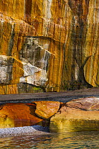 Mineral stained wall, Pictured Rocks National Lakeshore, Michigan