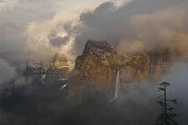 Clouds over valley, Bridal Veil Falls, Yosemite National Park, California