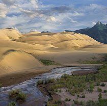 Sand dunes and river, Great Sand Dunes National Park, Colorado